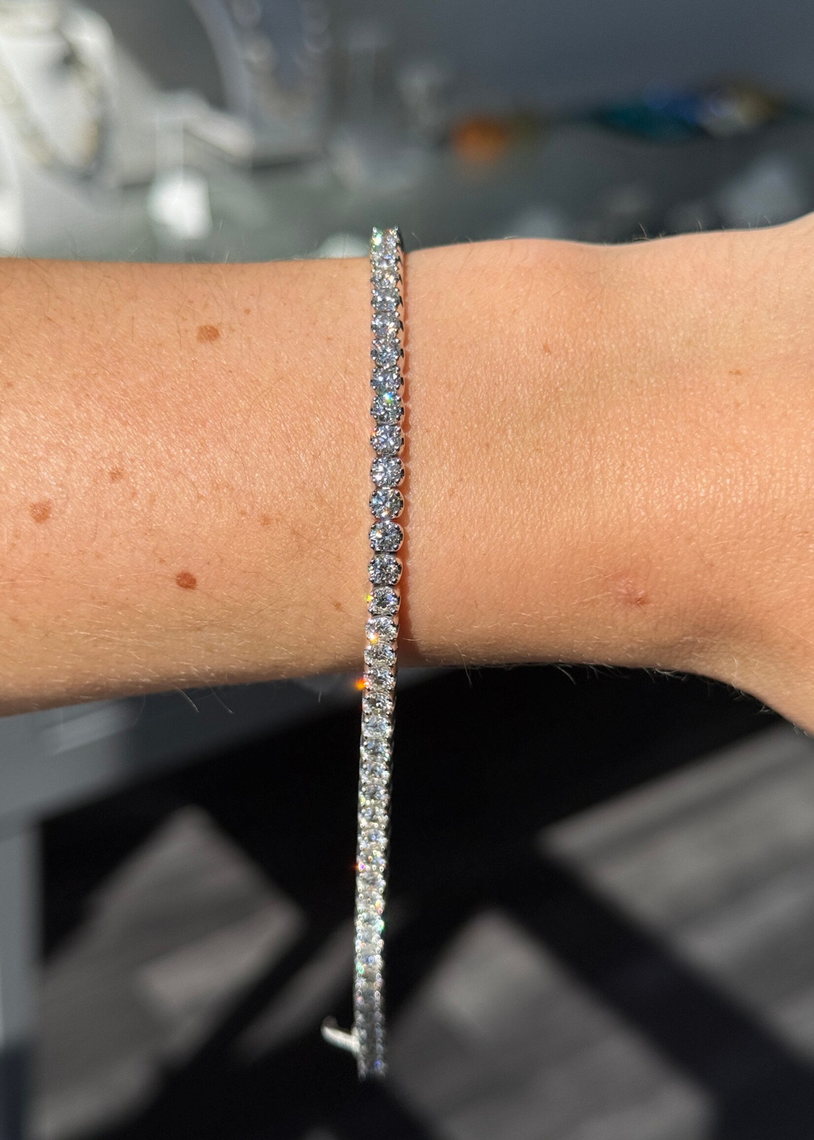 14kW 7.25ctw Natural Diamond Tennis Bracelet GH/SI1