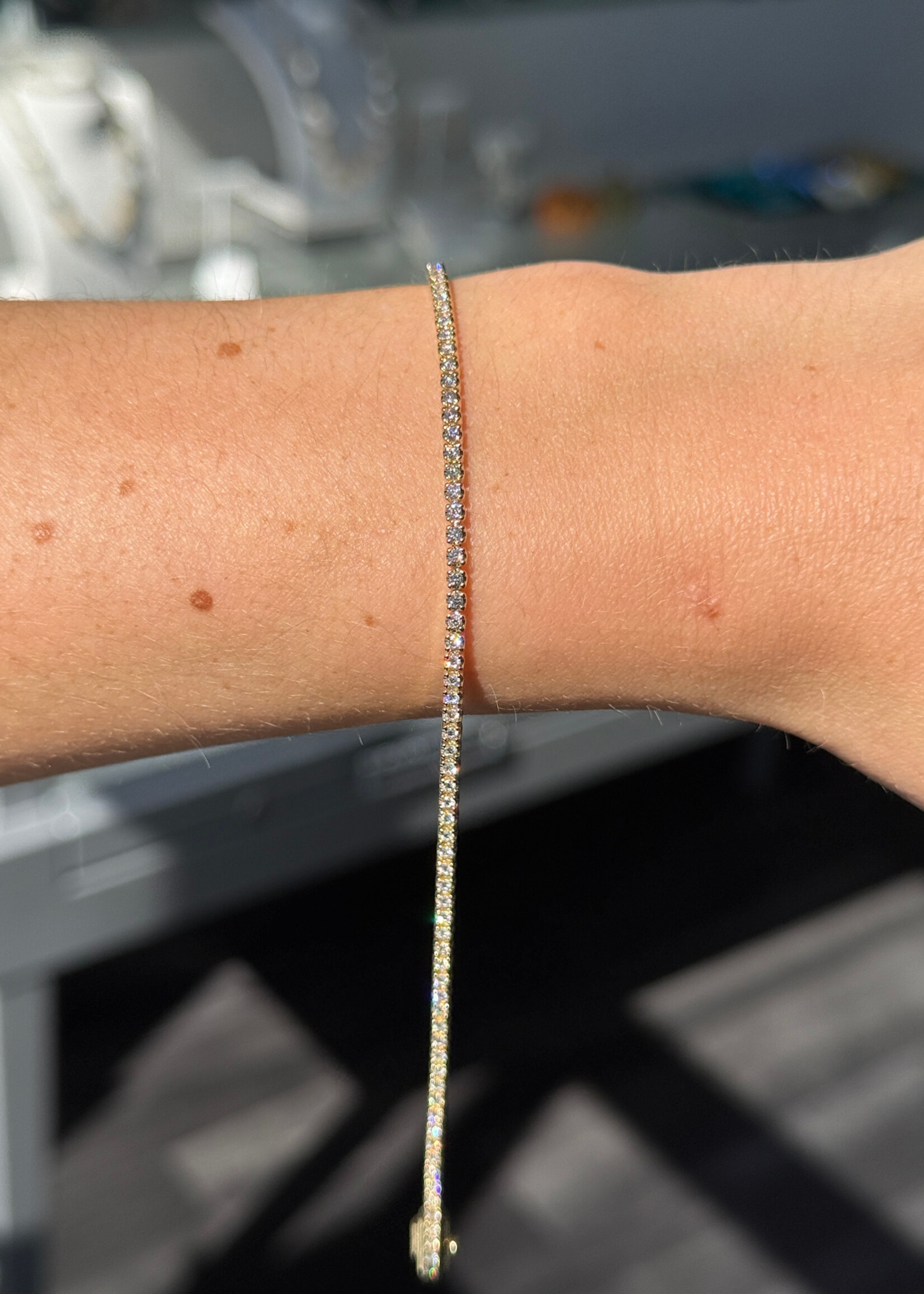 14kY 1.11ctw Natural Diamond Tennis Bracelet GH/SI1