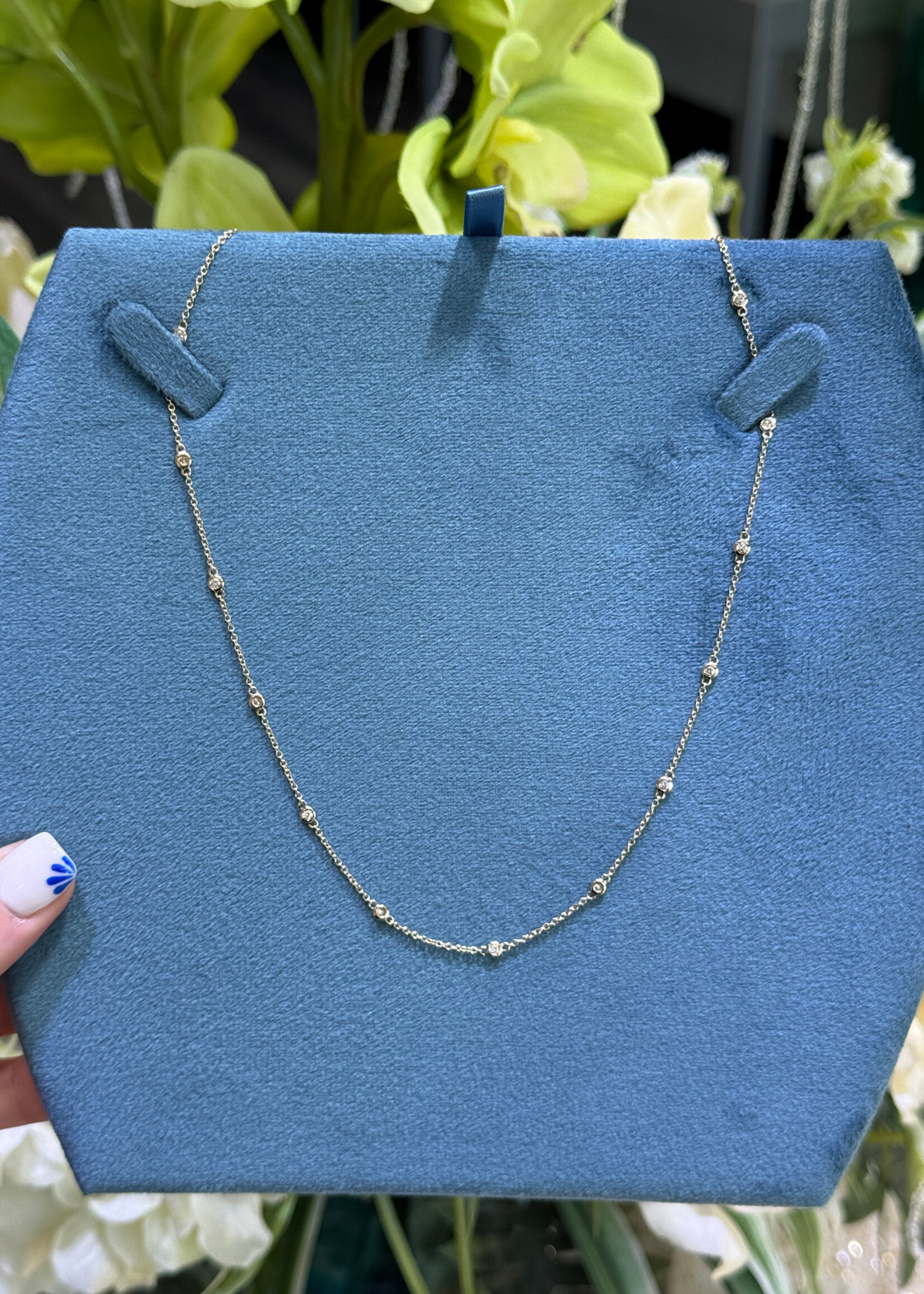14kY "Diamonds by the Yard" .34ctw natural diamond necklace.