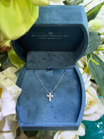 14k .43ctw Natural Diamond Cross