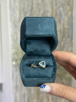 14kY 1.85ctw Blue Topaz .21ctw Natural Diamond Ring