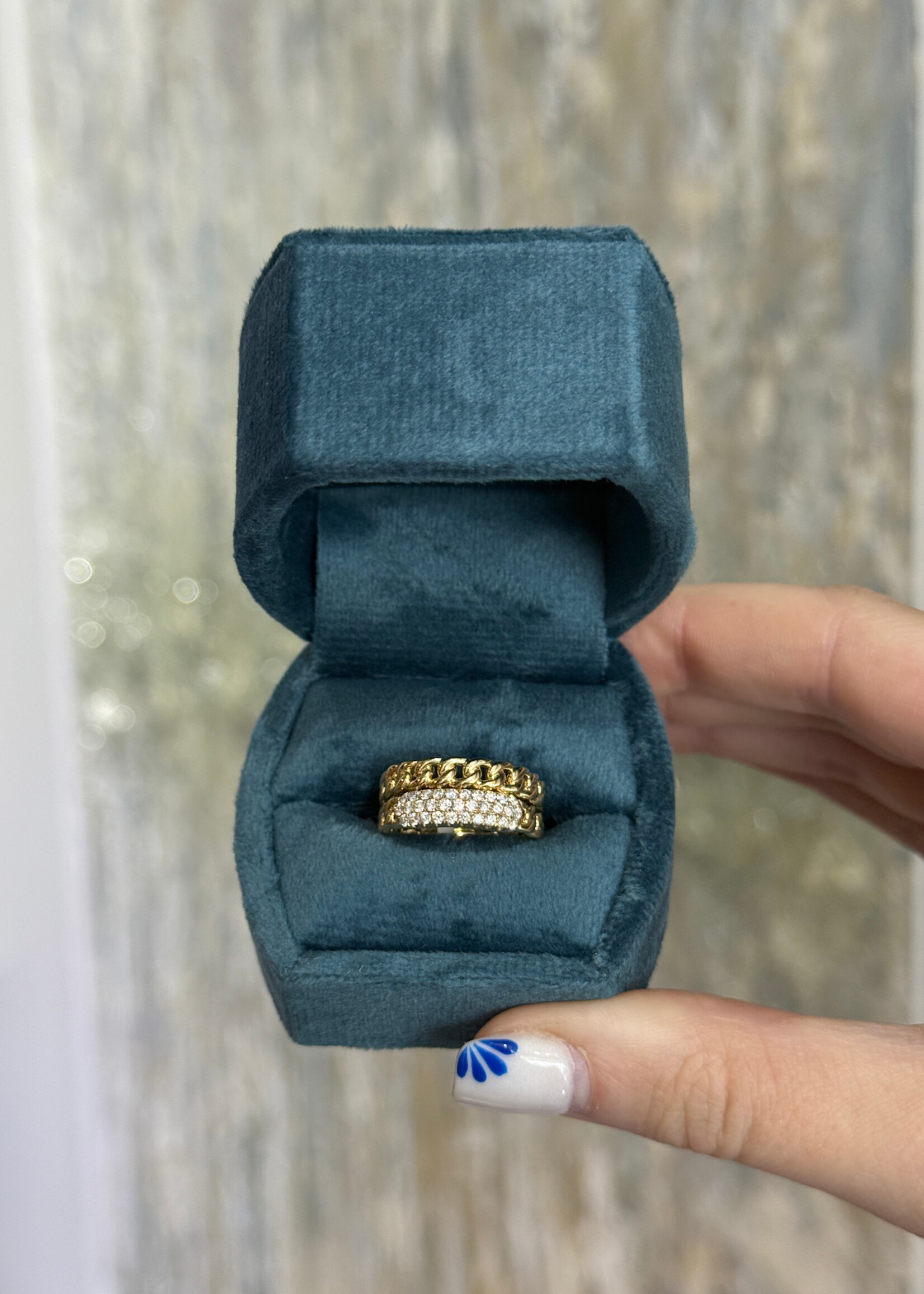 14kY .33ctw Natural Diamond Chain Ring