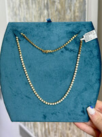 14kY 5ctw Natural Diamond Bezel Set Half Tennis Necklace