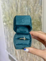 14kY .25ctw Natural Diamond Cross Ring