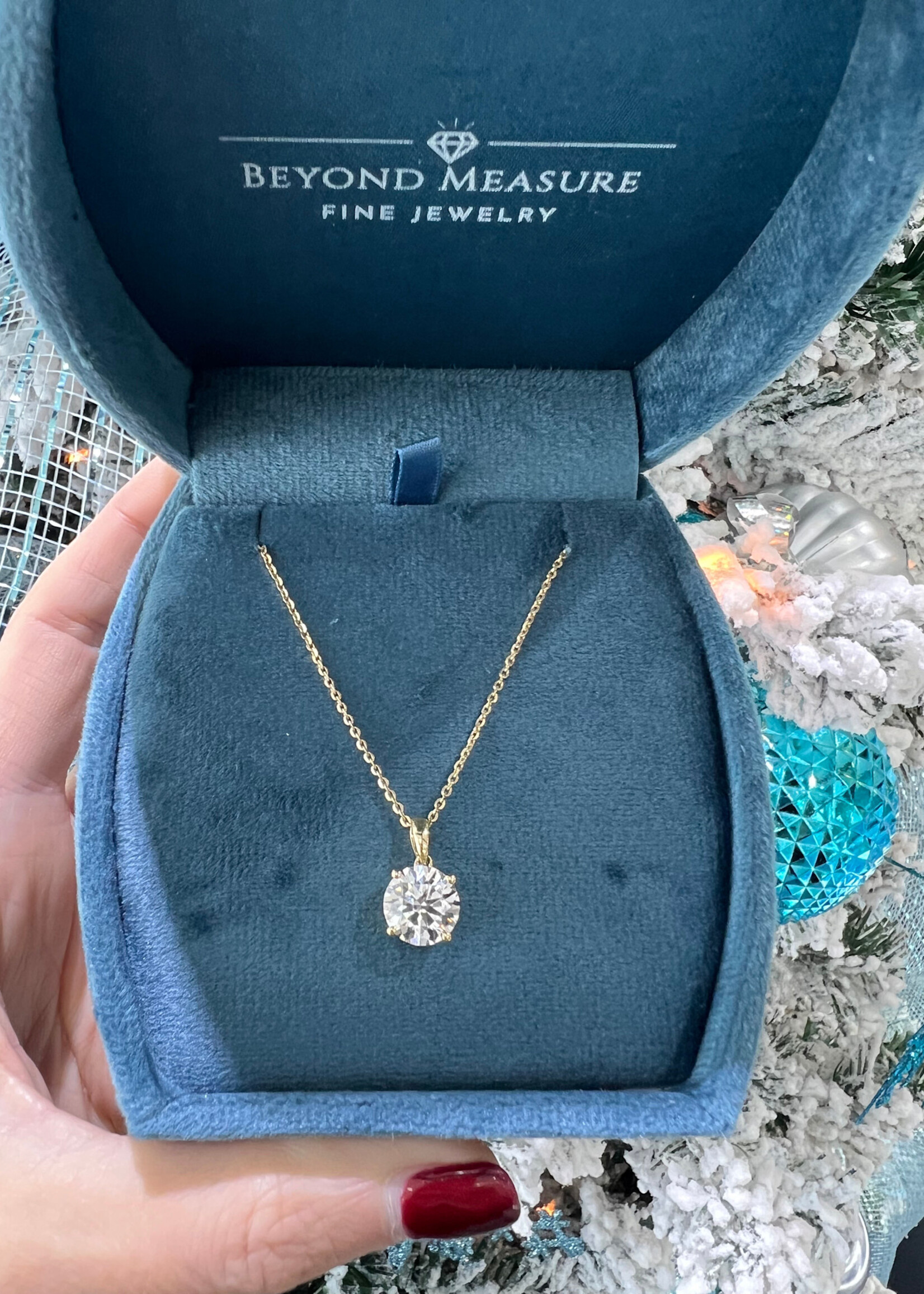 14kY 3ctw LabGrown Diamond Solitaire pendant with adjustable 16"-18" chain