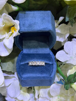 14kY 2.78ctw LabGrown Diamond band with 7 Emerald Cuts