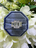14kW 4ct LabGrown Emerald Cut with 1ct LabGrown Emerald cut on Each side E/VS1 IGI 691589336