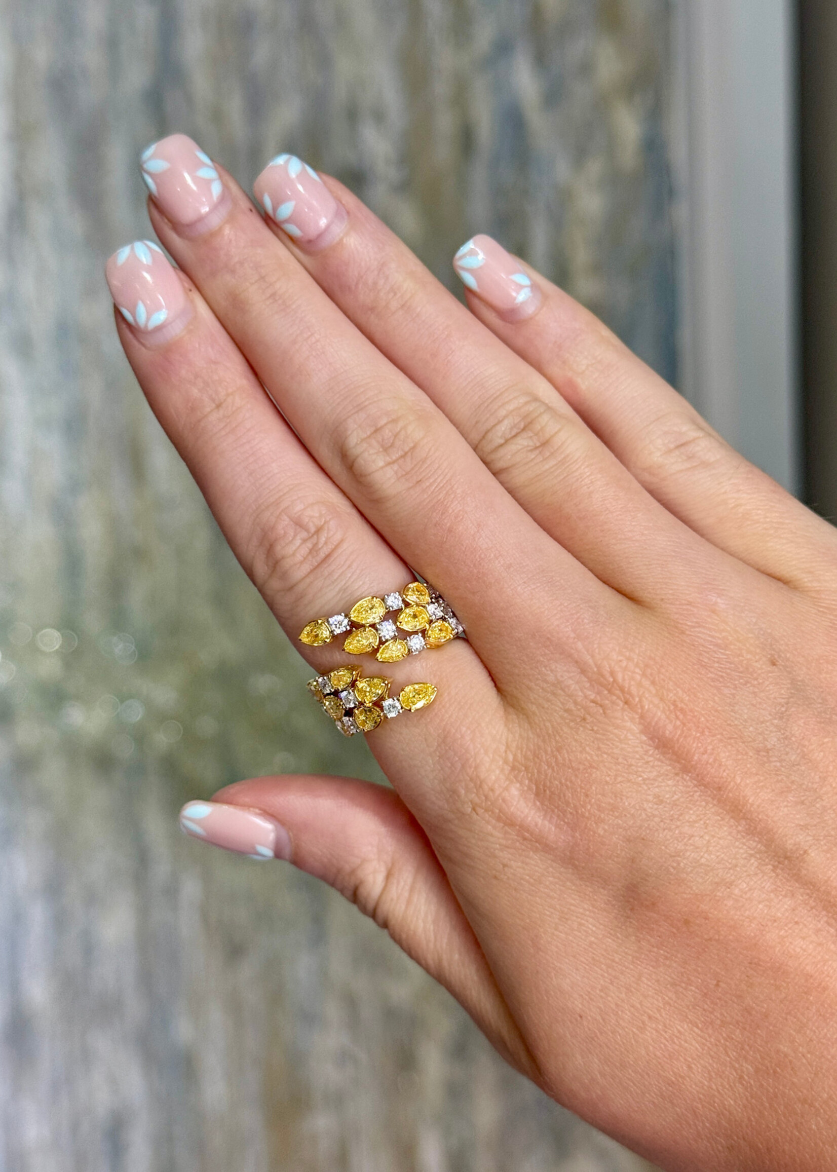 "Pure Sunshine" 18k 2.6ct Fancy Yellow Diamonds + .83ctw White Diamonds (All Natural) Ring