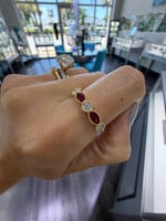 14k Yellow Gold Ruby .40ctw + Diamond .24ctw Band