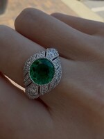 Platinum 1.7ct GIA Emerald Ring - Custom
