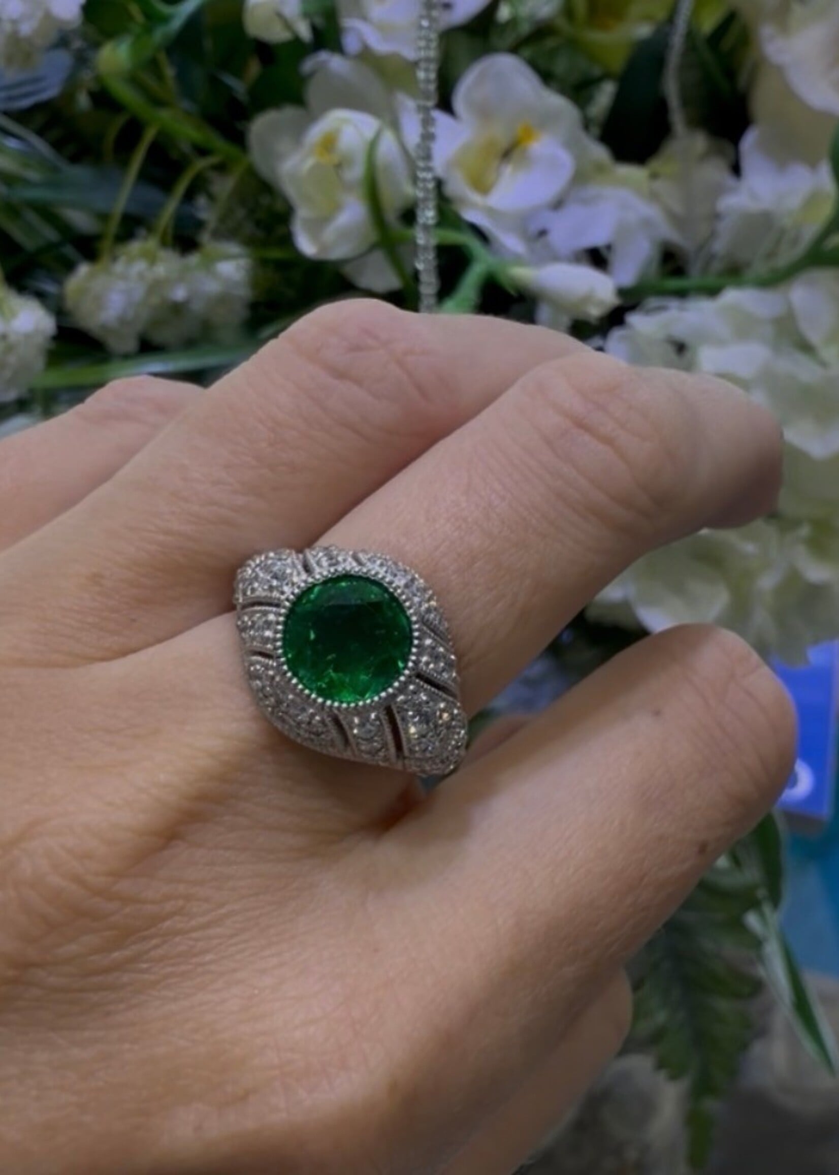 Platinum 1.7ct GIA Emerald Ring - Custom