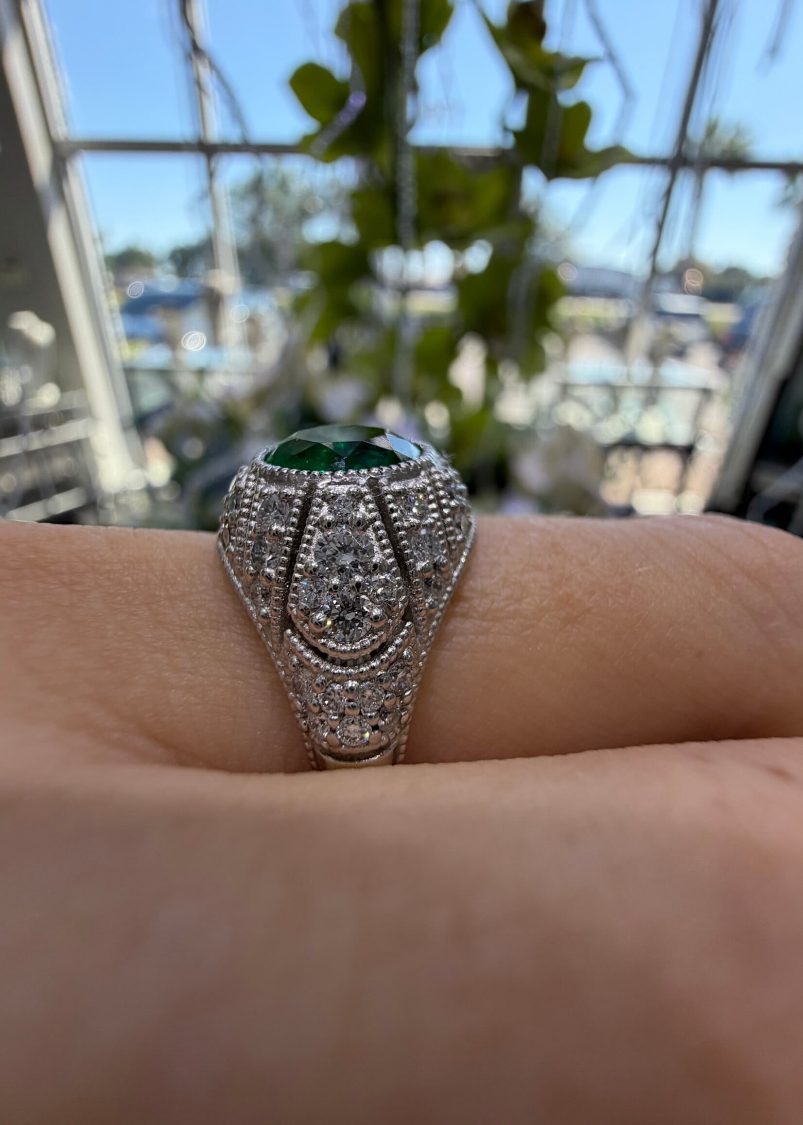 Platinum 1.7ct GIA Emerald Ring - Custom