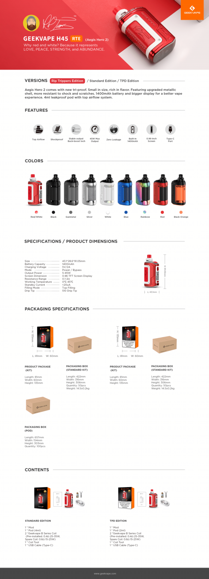 GeekVape H45 Hero Aegis Kit