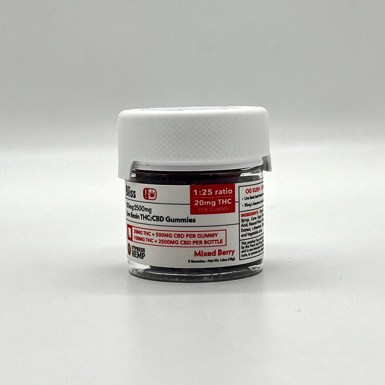 Bliss Bliss - Live Resin 20mg THC : 500mg CBD  Gummies