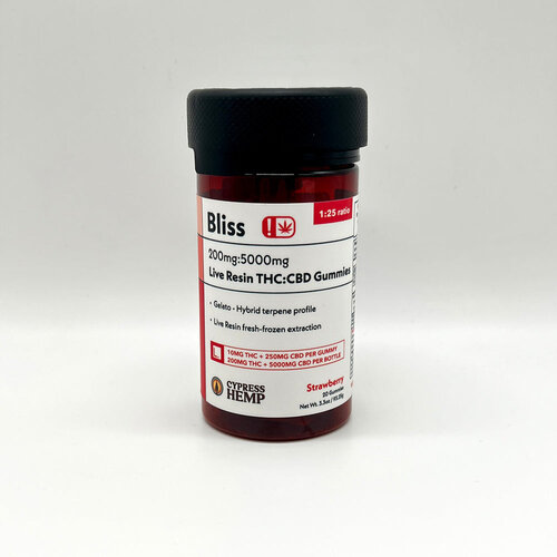 Bliss Live Resin 10mg THC : 250mg CBD Gummies Bliss Live Resin 10mg THC : 250mg CBD Gummies
