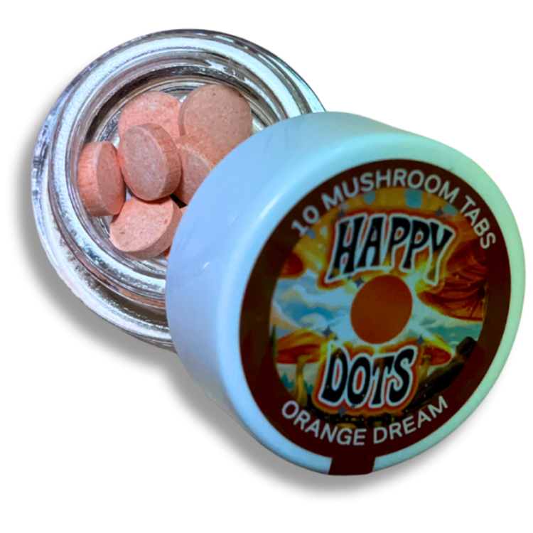 Wonderland Wonderland - Happy Dots Mushroom Tabs | Orange Dream