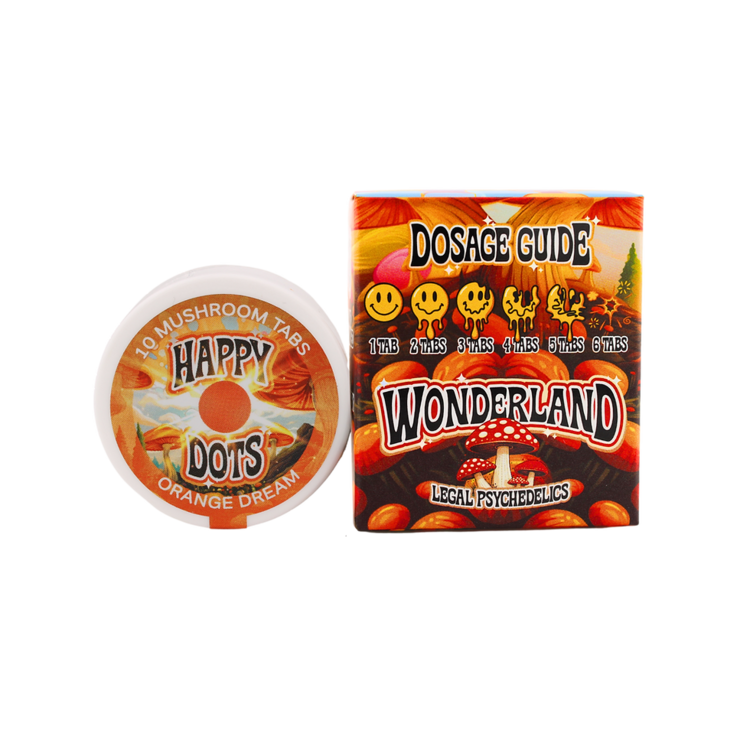 Wonderland Wonderland - Happy Dots Mushroom Tabs | Orange Dream