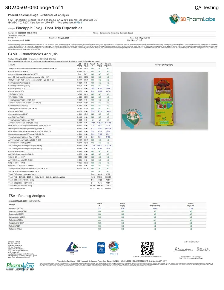 Dozo Dozo - Don't Trip 2.5G Mushroom + THCA