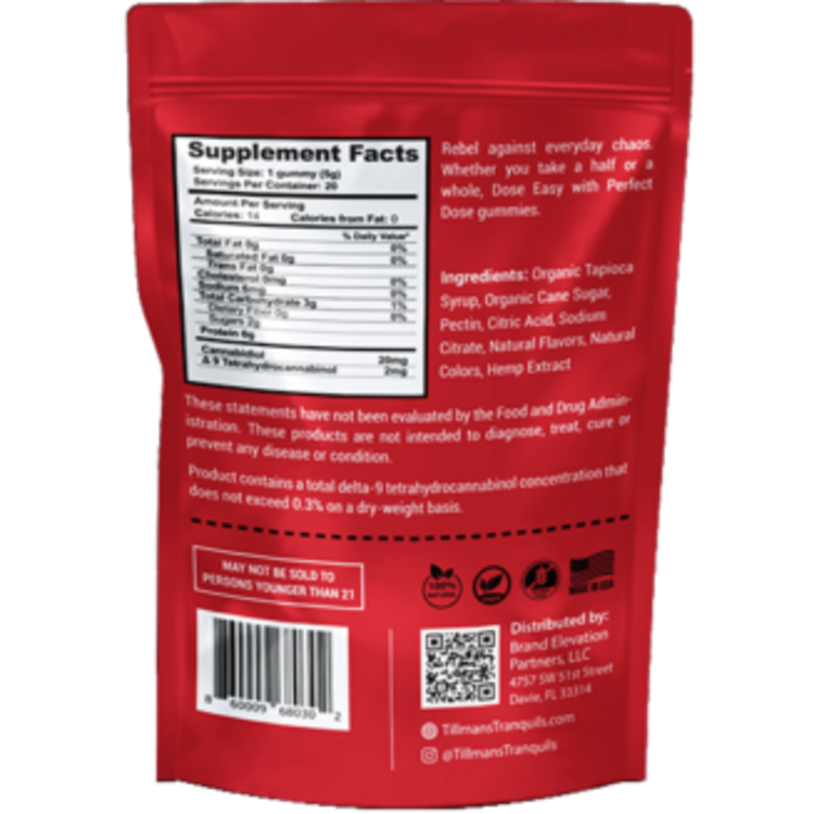 Tillmans Tranquils Tillmans Tranquils - Perfect Dose 25:2:1 Gummies (15ct)