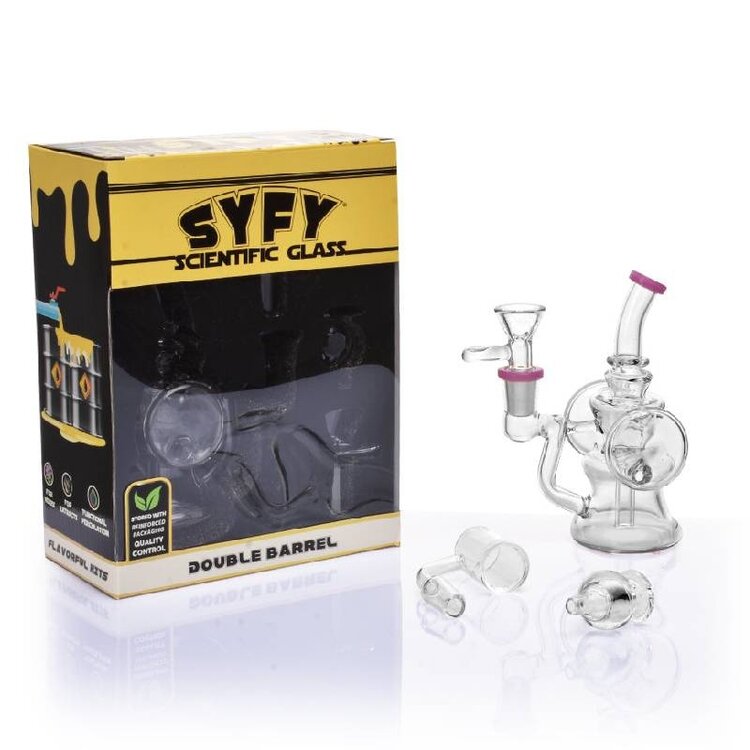 Syfy Glass Syfy Glass - Double Barrel Mini Rig Kit (Pink)