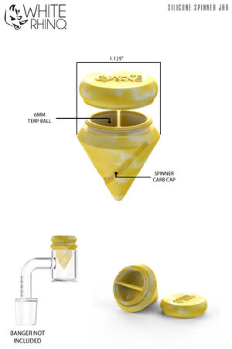 White Rhino White Rhino - Glow in the Dark Silicone Spinner Carb Cap + Terp Balls