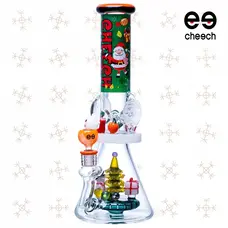 Cheech Cheech - 14" Christmas Tale In Every Inhale Festive Beaker Water Pipe