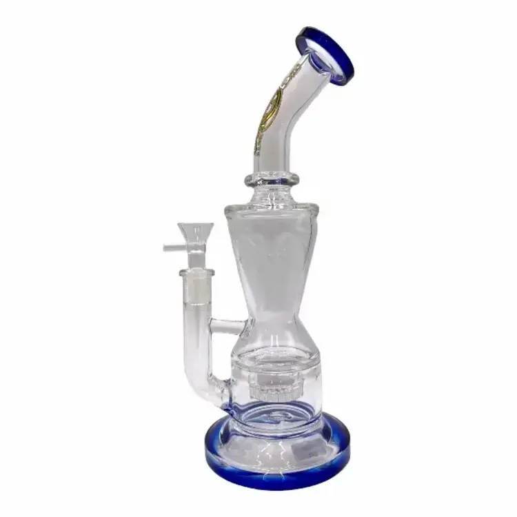 Big Mom Big Mom Glass - Water Pipe W/Honeycomb Perc & Flare Base | Dark Blue 10"
