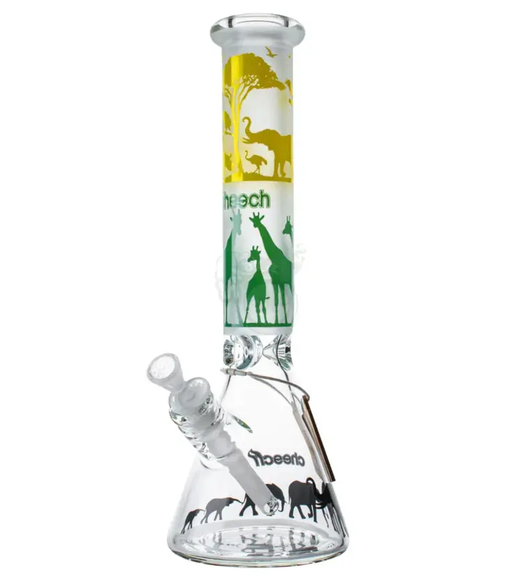 Cheech Cheech - Safari Beaker | Green & Yellow