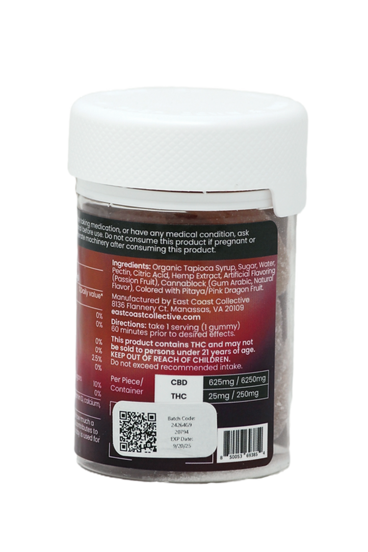 East Coast Collective (ECC) ECC - Cannisco - Elevate+ 625mg CBD : 25mg THC 10ct Gummies