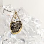 Vintage Salvaged; Bezel wrapped meteorite dangle
