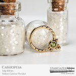 Cassiopeia 16g 10mm; Yellow Gold with Peridot
