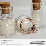 Cassiopeia 14g 10mm; Rose Gold with Blazing Red Topaz