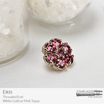 Eris; White Gold with Pink Topaz