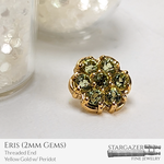 Eris; Yellow Gold with Peridot (2mm)