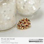 Pear Meteor; Yellow Gold with Poppy Topaz
