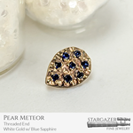 Pear Meteor; White Gold with Blue Sapphire