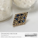 Diamond Meteor; White Gold with Blue Sapphire and Peridot