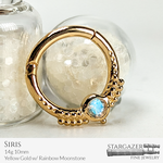 Siris 14g 10mm Yellow Gold w/ Faceted Moonstone