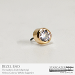 Bezel End TL; Yellow Gold w/ White Sapphire (3mm)