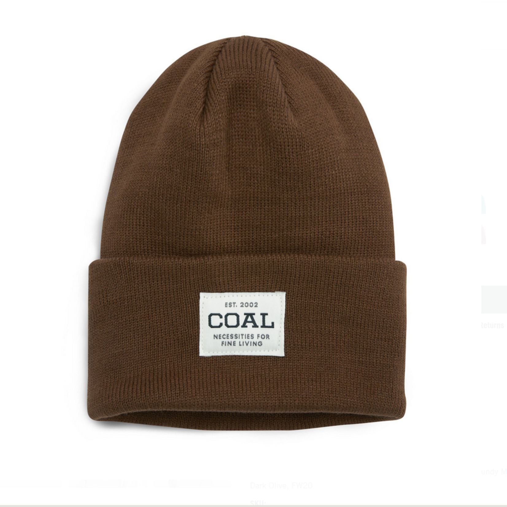 Coal COAL UNIFORM ACRYLIC KNIT CUFF BEANIE