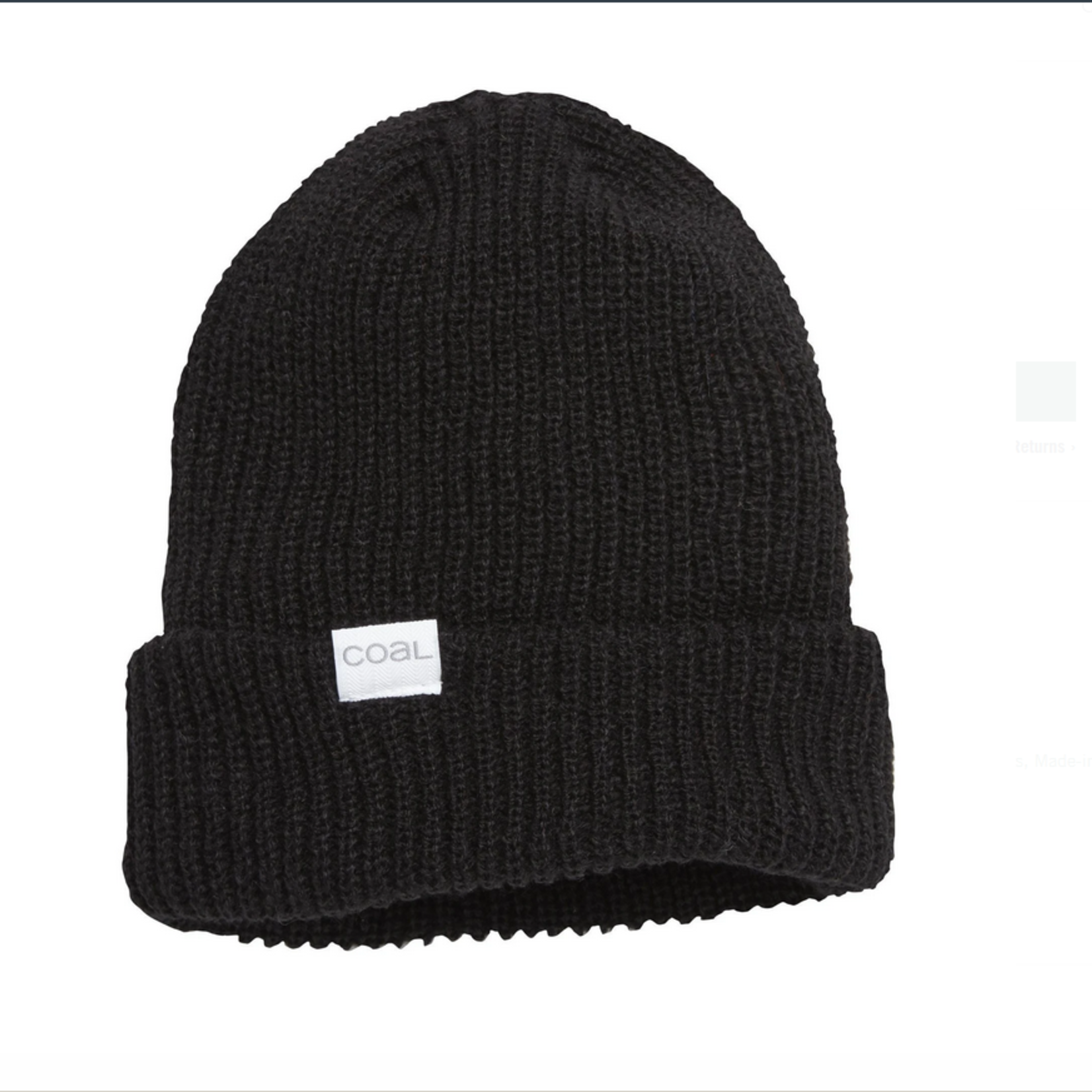 Coal Coal Stanley Soft Knit Black Cuffed Beanie