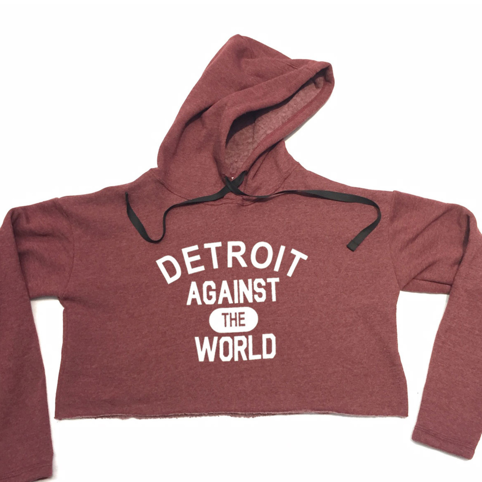 Corkys WOMEN'S DETROIT AGAINST THE WORLD CROP PULLOVER HOODIE