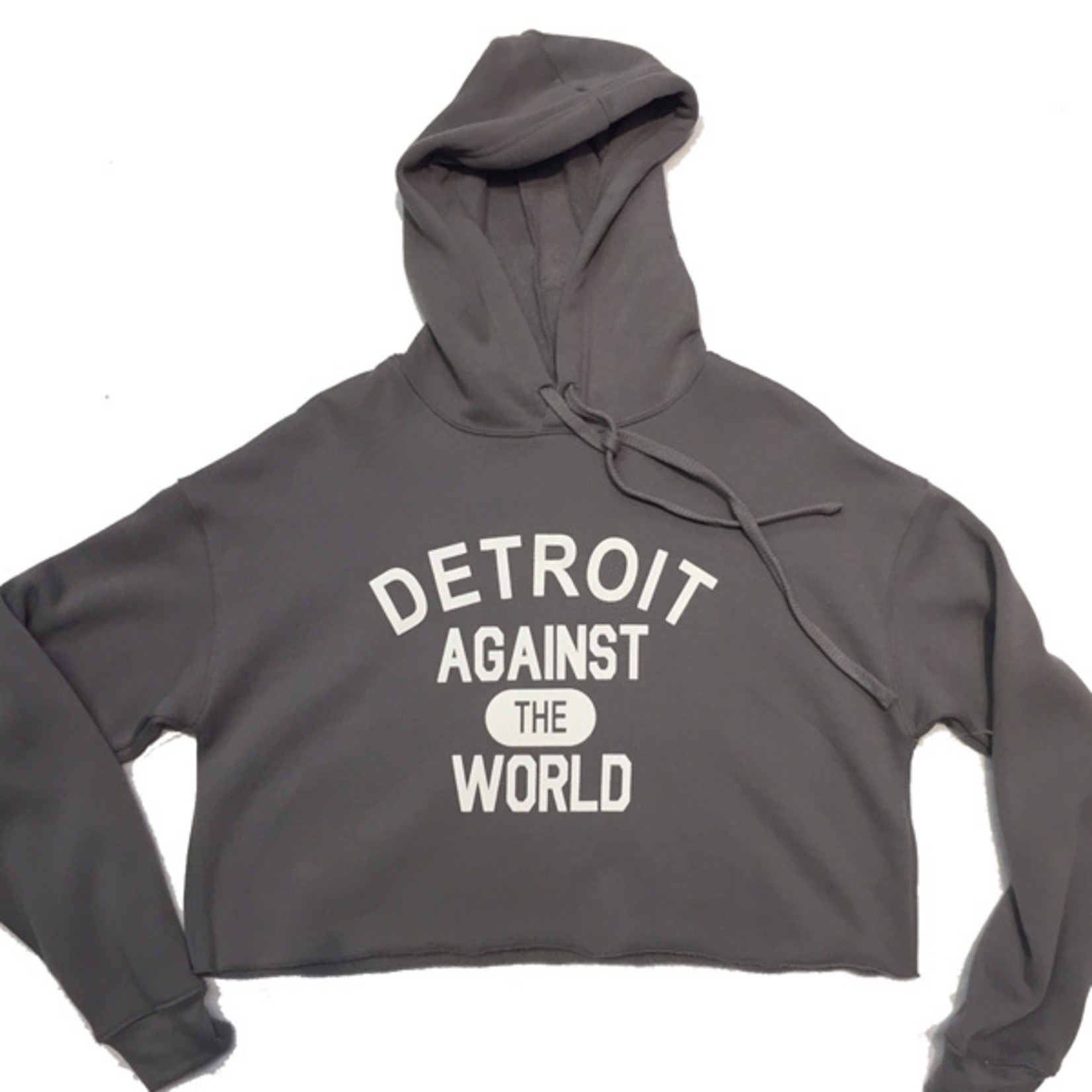 Corkys WOMEN'S DETROIT AGAINST THE WORLD CROP PULLOVER HOODIE