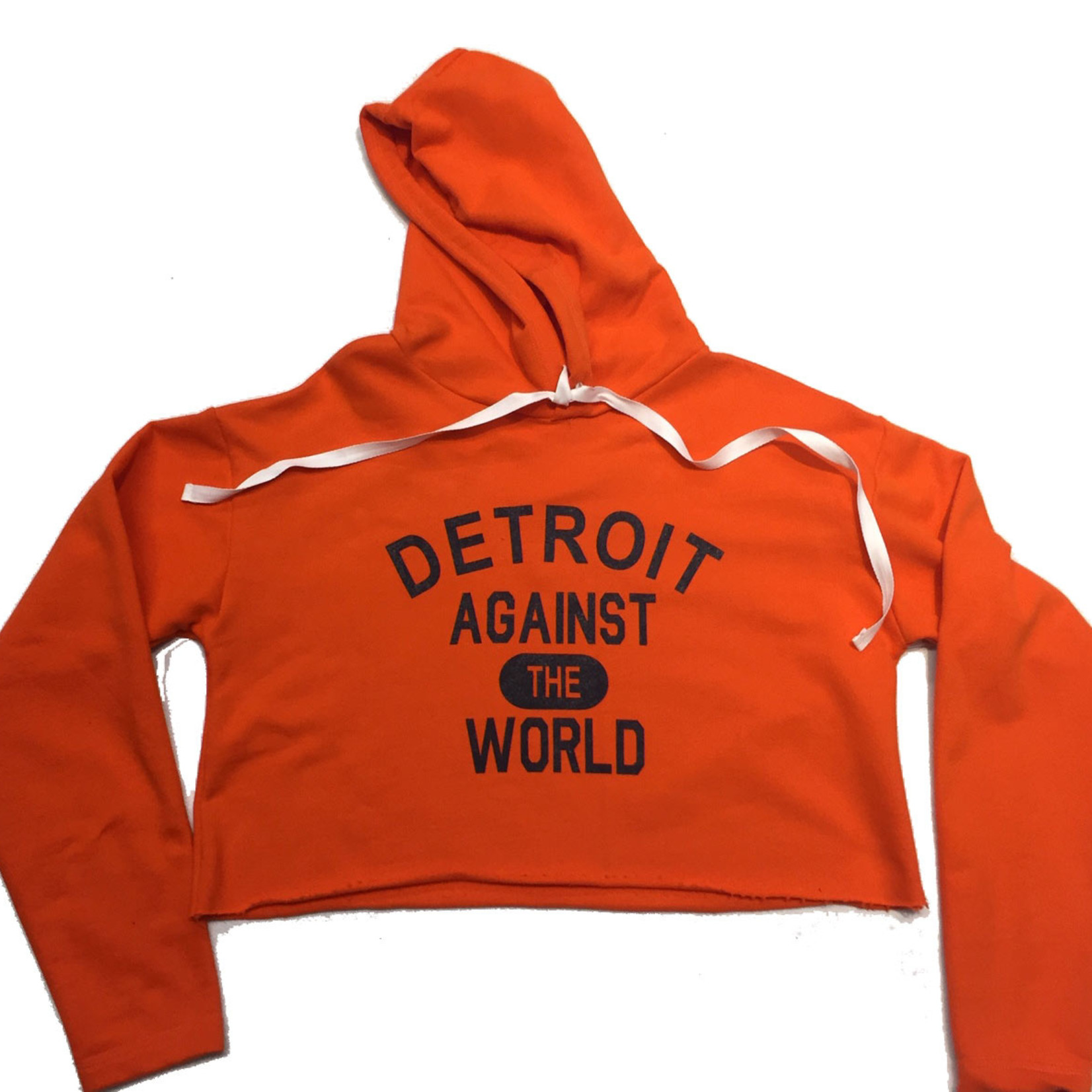 Corkys WOMEN'S DETROIT AGAINST THE WORLD CROP PULLOVER HOODIE