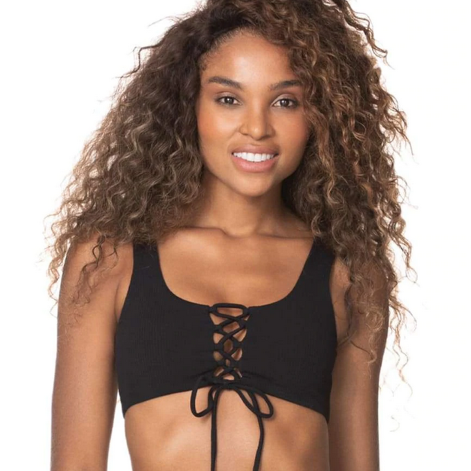MAAJI Maaji Ebony Black Guinea Sporty Bralette Reversible Bikini Top