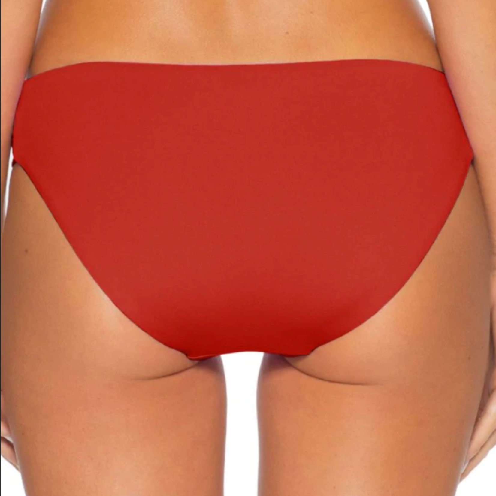 BECCA AMERICAN TAB SIDE BIKINI BOTTOM RED SIZE LARGE