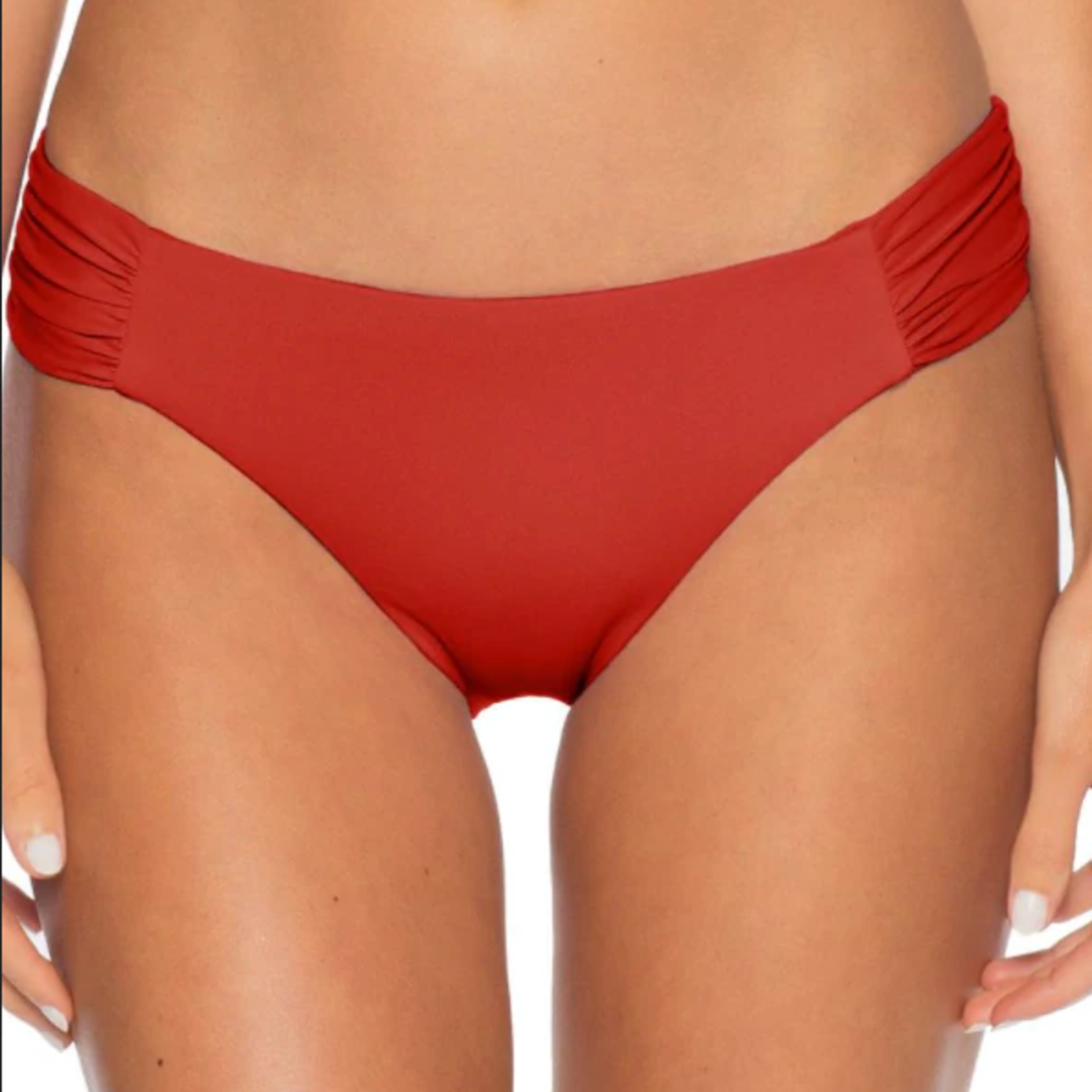 Becca American Tab Side Red Bikini Bottom (Size Large)