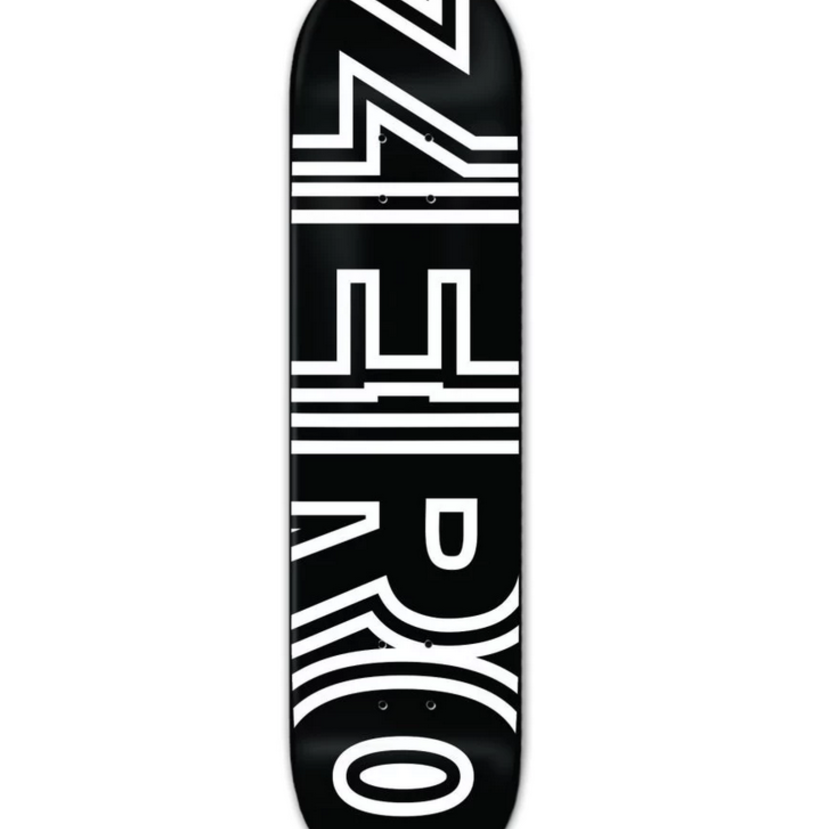 ZERO SKATEBOARDS ZERO BOLD SKATEBOARD DECK BLACK/WHITE 8.75