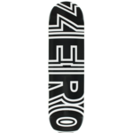 ZERO SKATEBOARDS ZERO BOLD SKATEBOARD DECK BLACK/WHITE 8.25