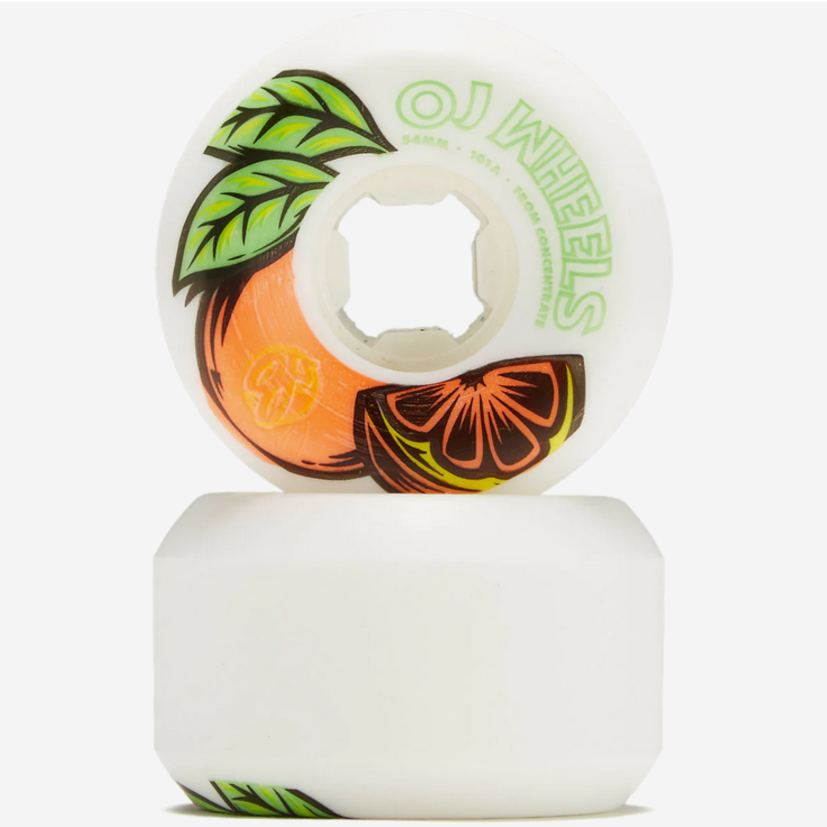 OJ  FROM CONCENTRATE  SKATEBOARD WHEELS 54MM 101A (WHITE/ORANGE)